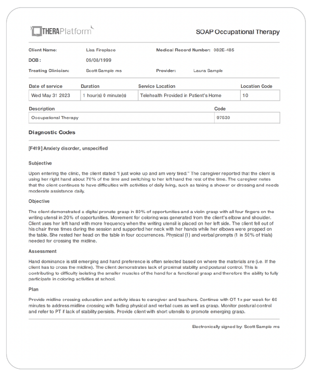 Occupational Therapy SOAP Note How To Write Problem Statements ...