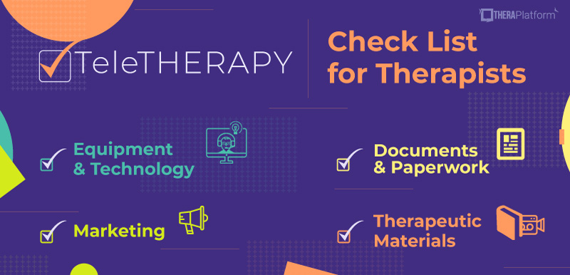 teletherapy, technology teletherapy, teletherapy check list, telehealth, telehealth check lit